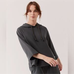 Pact Charcoal Gray Cropped Hoodie